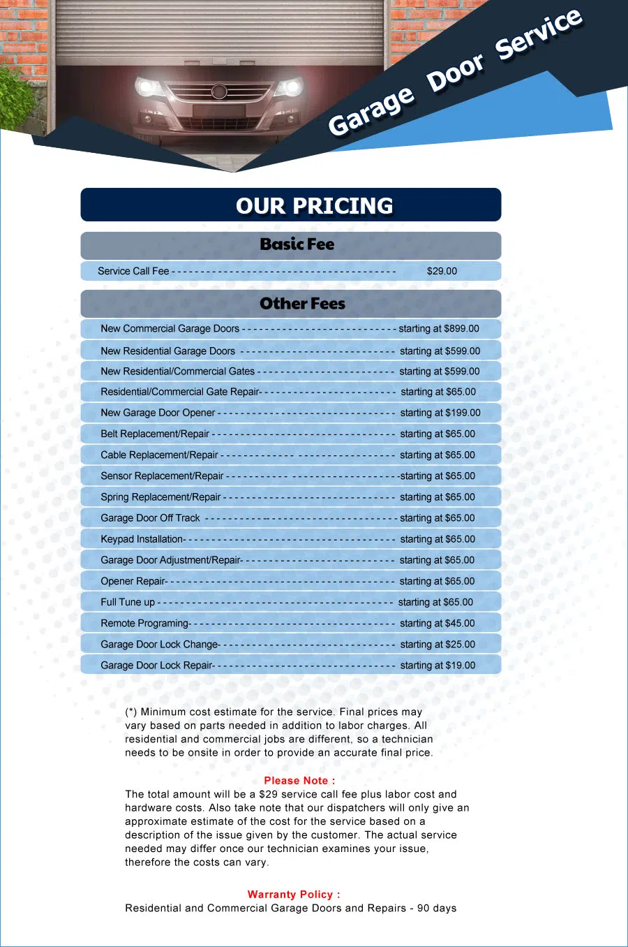 Eagle Garage Door Service Grand Terrace, CA 909-454-3260